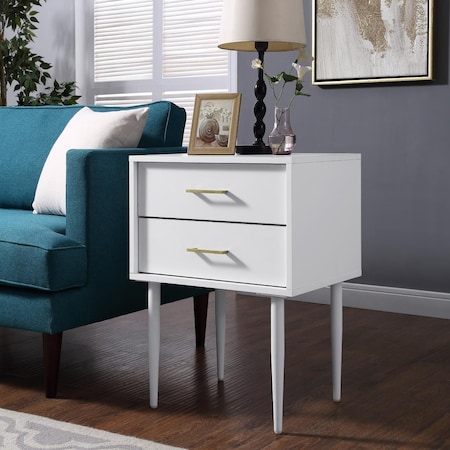 Walker Edison Furniture Modern Side Table - White AF20OLI2DSW